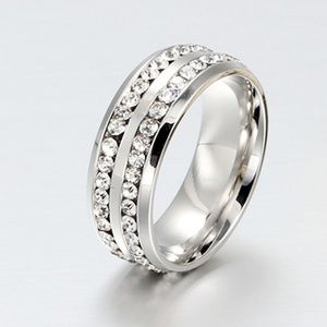 8MM Men Women Stainless Steel Band Ring